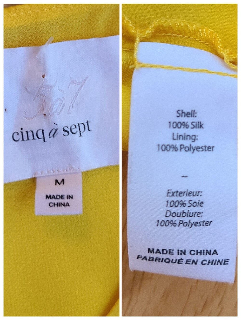 Cinq a Sept Marigold Yellow Silk Twist Front Flutter Sleeve Blouse Medium - Picture 4 of 9